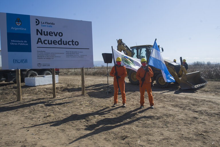 Comenzó la construcción del acueducto La Florida II, una obra que beneficiará a miles de puntanos