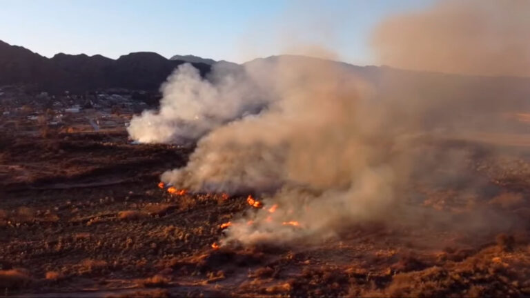 Juana Koslay: bomberos y brigadistas apagaron el incendio.