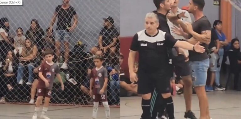 Papelón de un ex Boca: irrumpió en el partido de baby de su hijo para pelearse con el árbitro