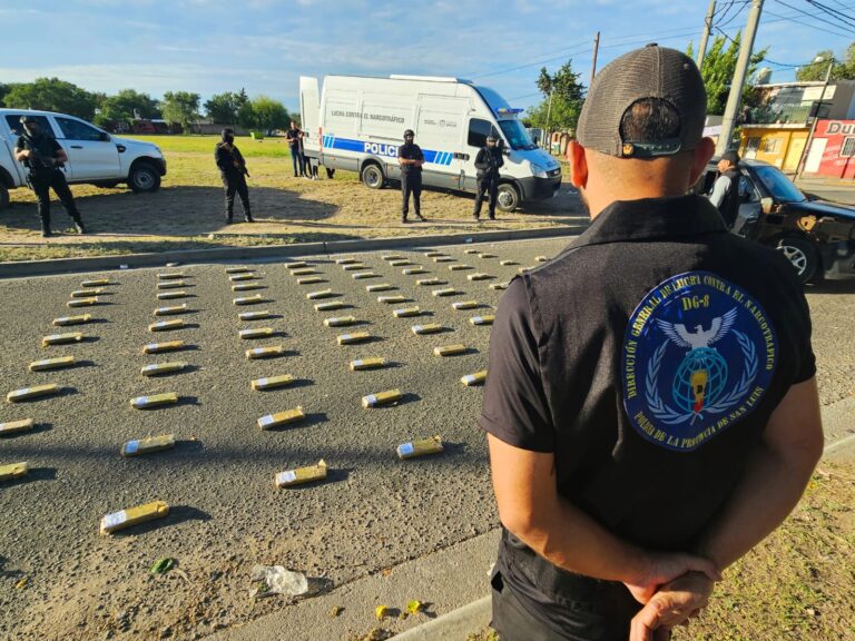 Golpe al narcotráfico: incautaron 58 kilos de marihuana en la ciudad de San Luis