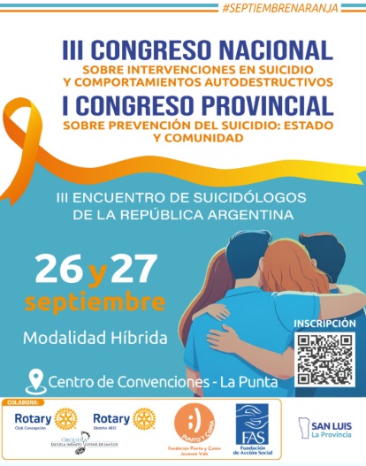 El 26 y 27 de septiembre se realizará el Primer Congreso Provincial sobre Prevención de Suicidio