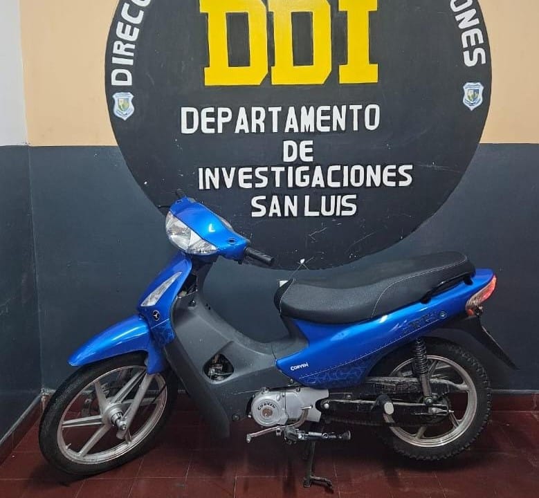 San Luis: tras una persecución, la Policía recuperó una motocicleta que había sido robada y detuvo a tres personas