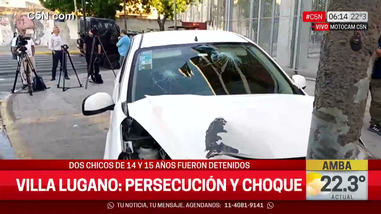Tienen 13 y 15 años, robaron un auto y chocaron en Villa Lugano tras una persecución policial